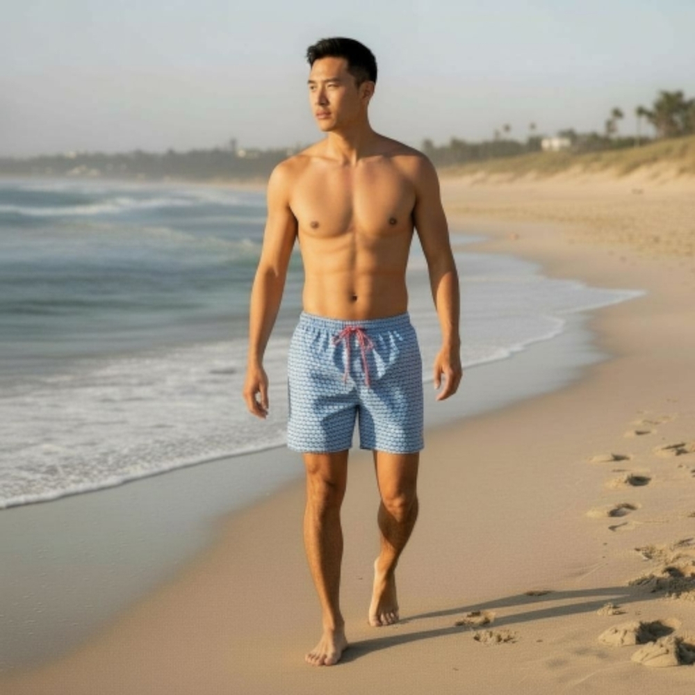 Mosmann Australia Swim Shorts Blue Summer Beach Fitted Lined Quick-Dry Men’s XL - Picture 17 of 17